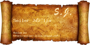 Seiler Júlia névjegykártya